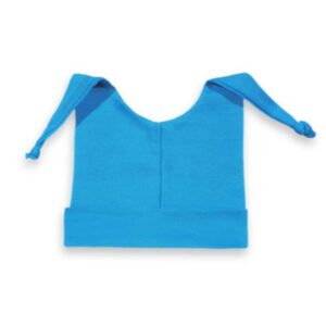Babymutsje met knoopjes turquoise maat 50-56
